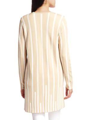 商品Saks Fifth Avenue|COLLECTION Plaited Stripe Open-Front Cardigan,价格¥402,第4张图片详细描述