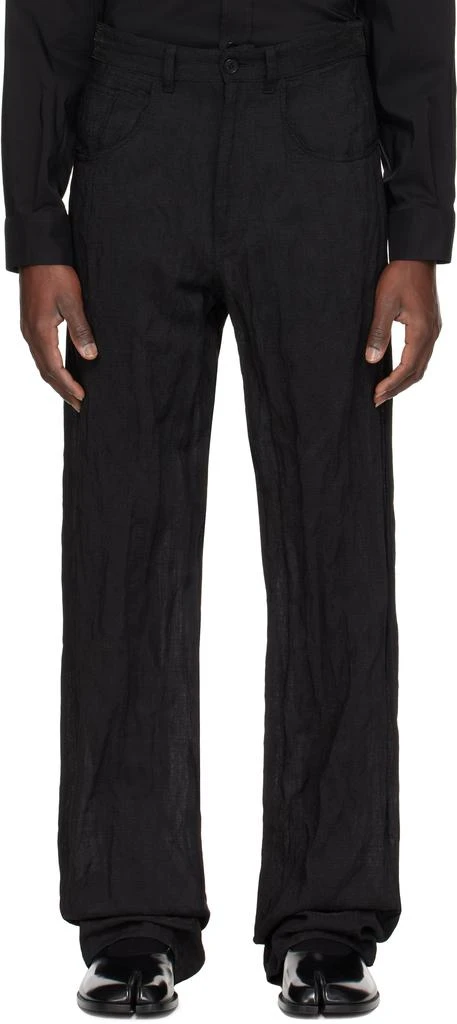 商品MM6|Black Metallic Thread Trousers,价格¥3081,第1张图片