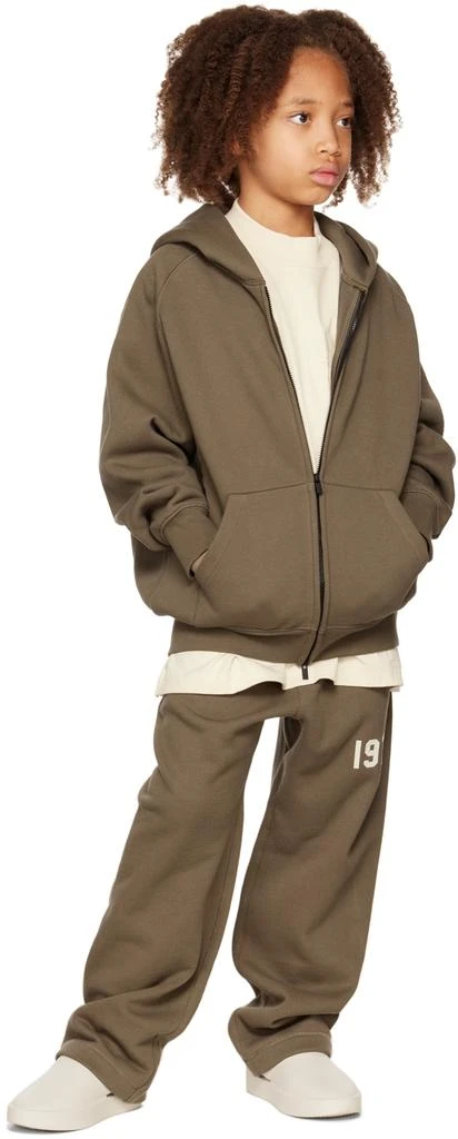 商品Essentials|Kids Brown Zip Hoodie,价格¥630,第4张图片详细描述