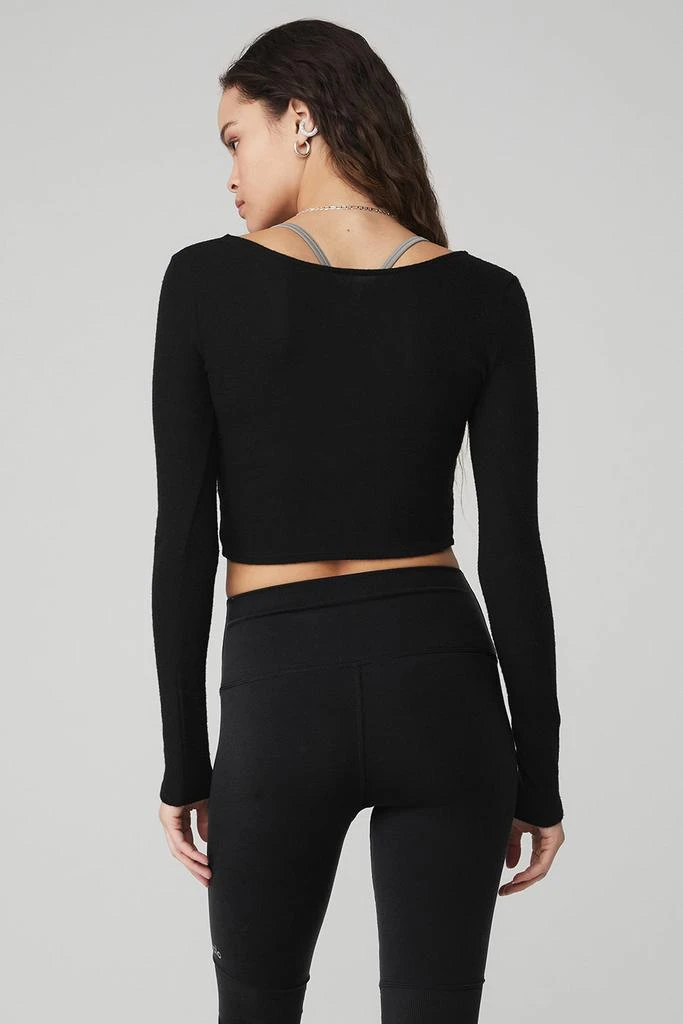 商品Alo|Amelia Luxe Long Sleeve Crop - Black,价格¥447,第2张图片详细描述