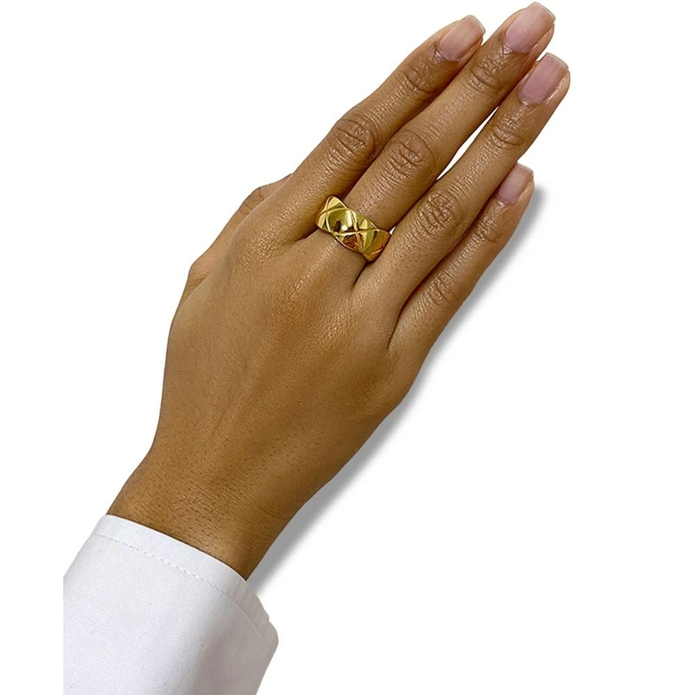 商品ADORNIA|Gold-Tone Water-Resistant Cushion Band Ring,价格¥182,第3张图片详细描述