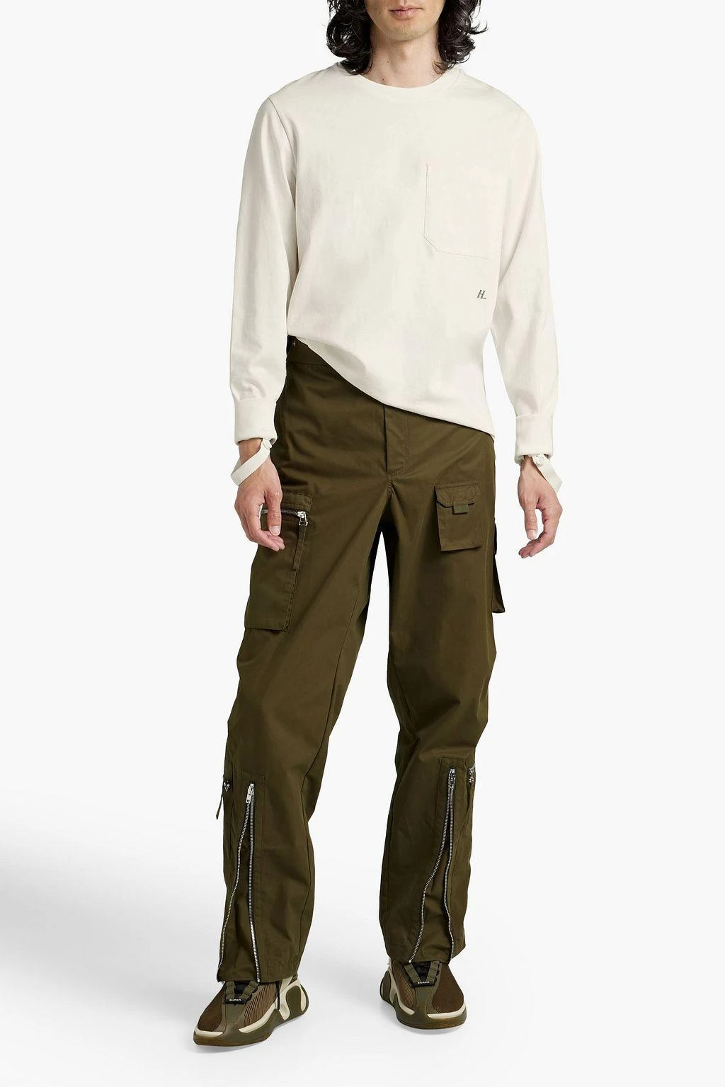 商品Helmut Lang|Buckled-detailed cotton T-shirt,价格¥735,第2张图片详细描述