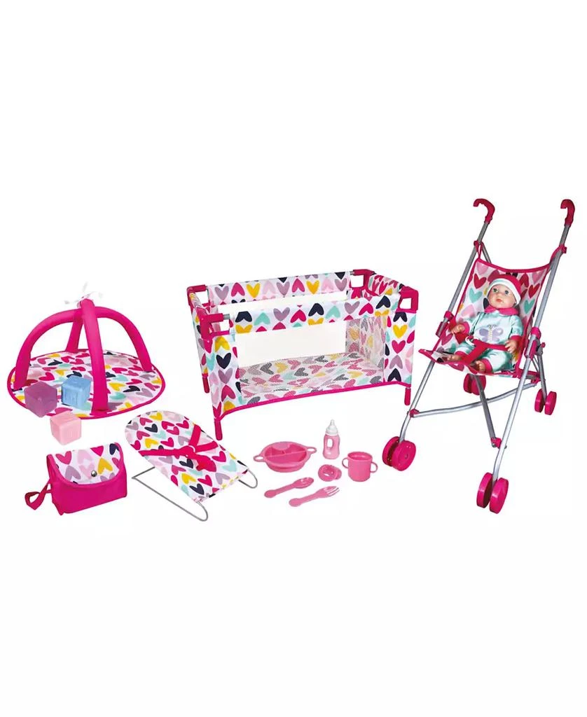 商品Redbox|Lissi Dolls Baby Doll Complete Nursery Play Set, 15 Piece,价格¥337,第1张图片