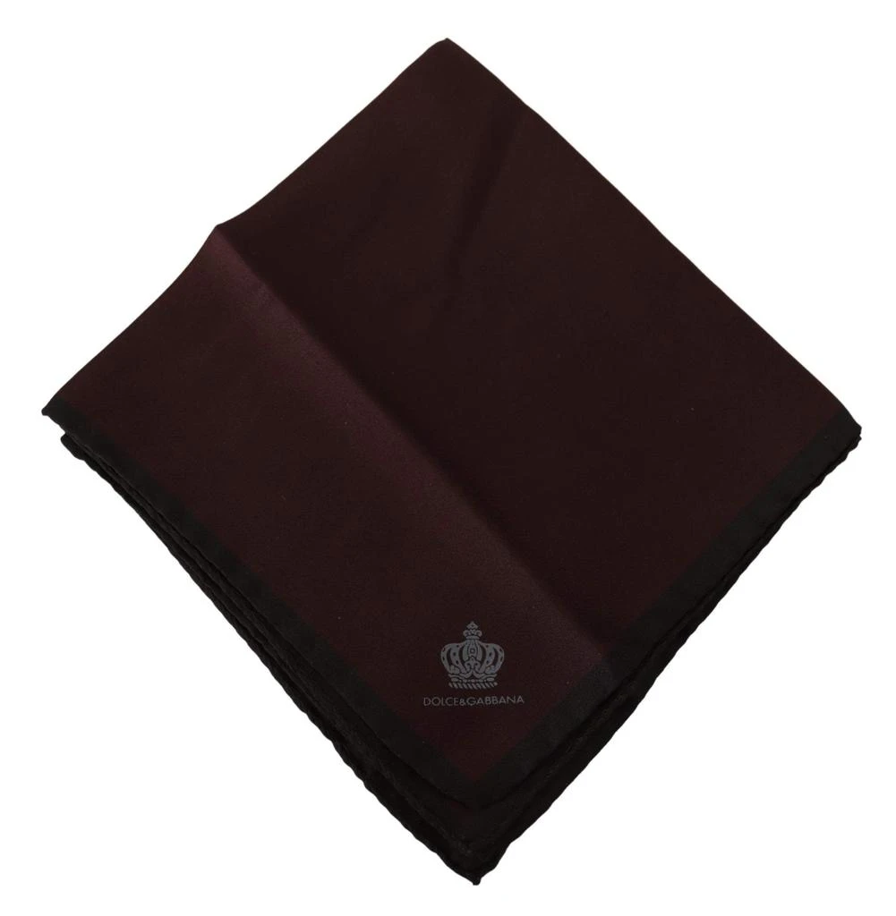 商品Dolce & Gabbana|Dolce & Gabbana Maroon Square Handkerchief 100% Silk Scarf,价格¥879,第2张图片详细描述