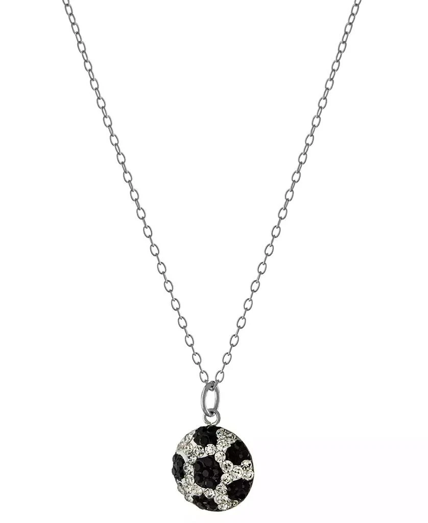 商品Giani Bernini|Crystal Soccer Ball 18" Pendant Necklace in Sterling Silver, Created for Macy's,价格¥103,第1张图片