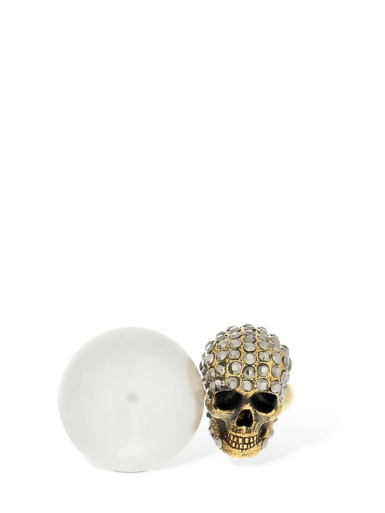 商品Alexander McQueen|Embellished Skull & Pearl Ring,价格¥2989,第2张图片详细描述
