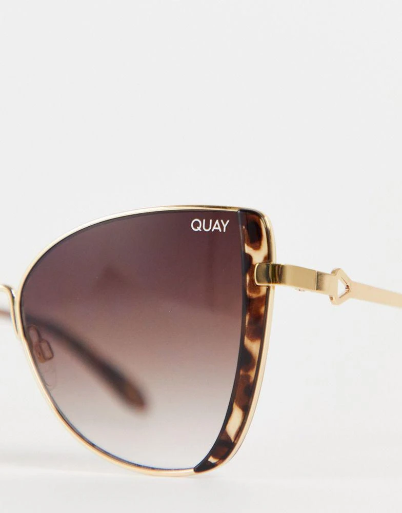 商品Quay|Quay x Love Island Glow Up cat eye sunglasses in gold tortoiseshell,价格¥334,第3张图片详细描述