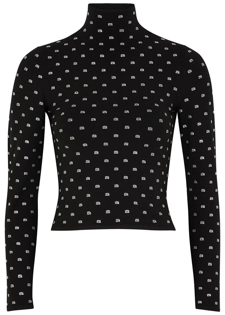 商品Alexander Wang|Black logo-embellished stretch-jersey top,价格¥2128,第1张图片