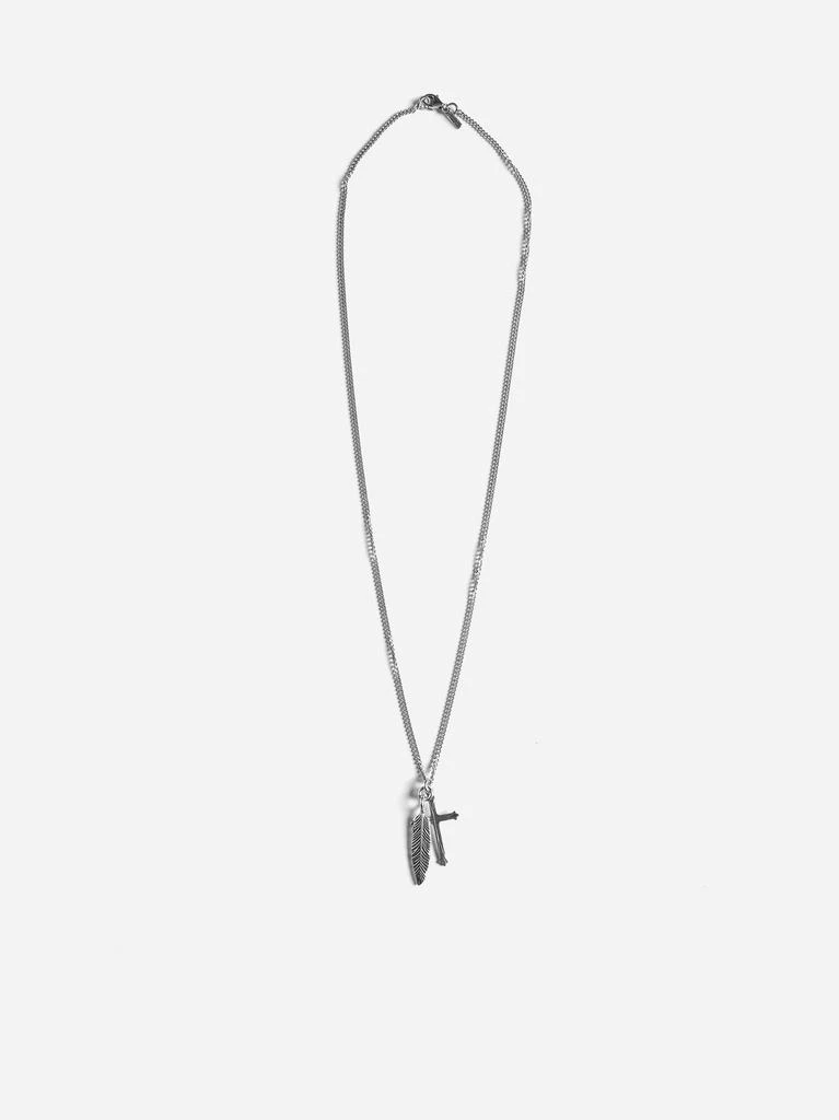 商品Emanuele Bicocchi|Cross + Feather silver necklace,价格¥1399,第1张图片
