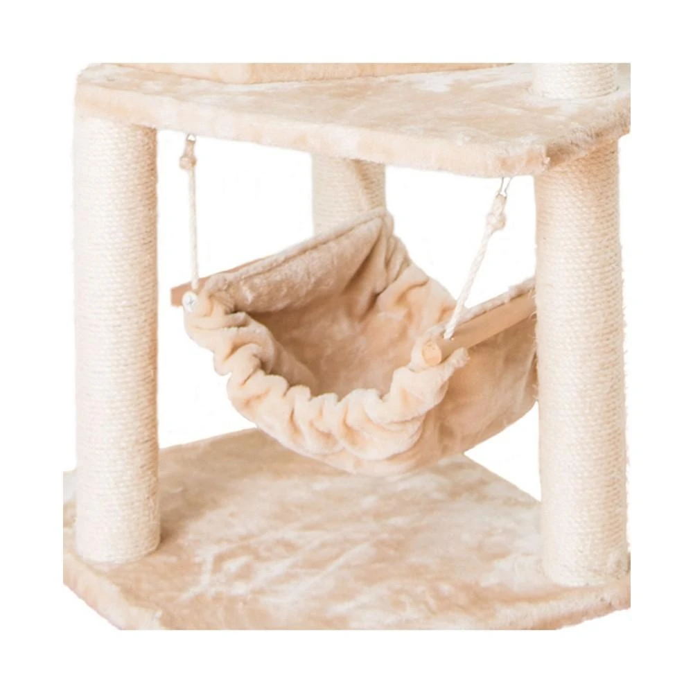 商品Macy's|72" H Pet Real Wood Cat Tower With Lounge Basket, Perch,价格¥2105,第4张图片详细描述