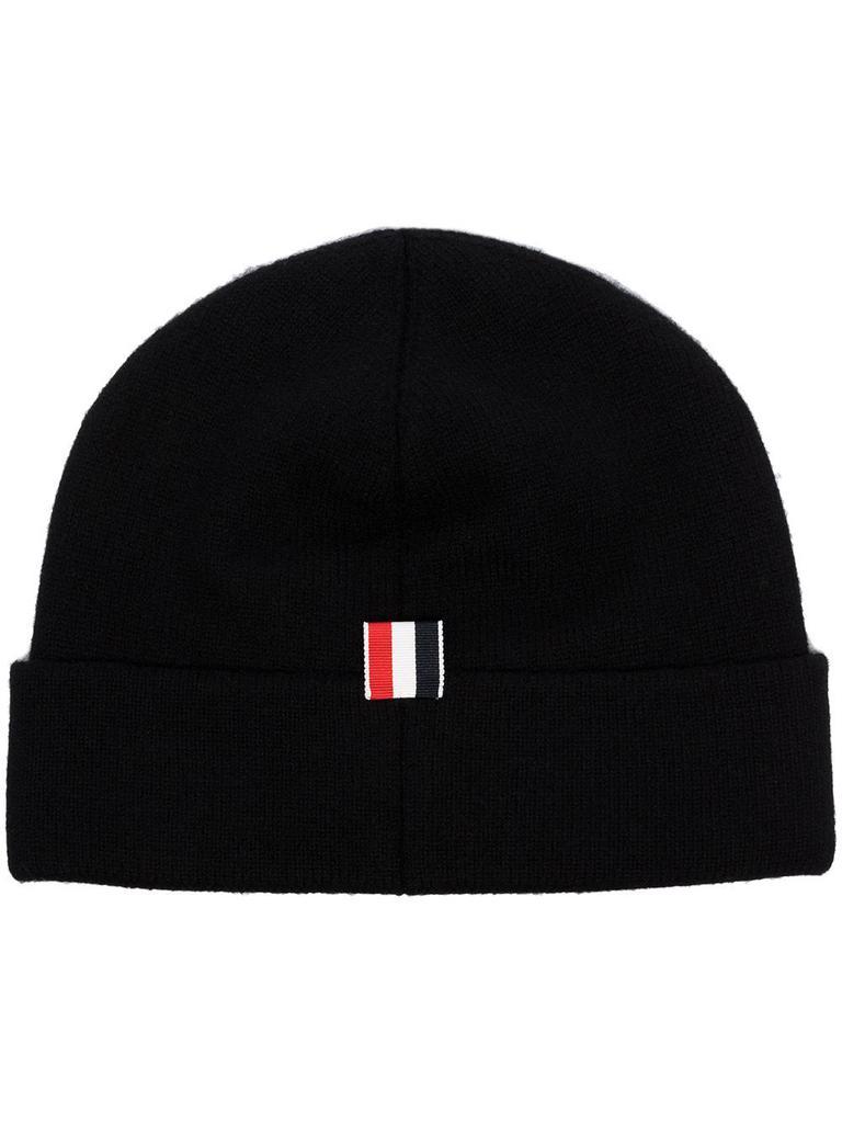 商品Thom Browne|Thom Browne Men'S Black Wool Beanie Hat,价格¥2671,第1张图片