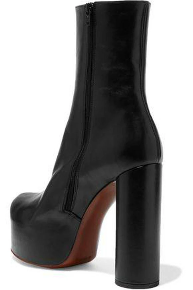 商品Vetements|Leather platform ankle boots,价格¥4726,第4张图片详细描述