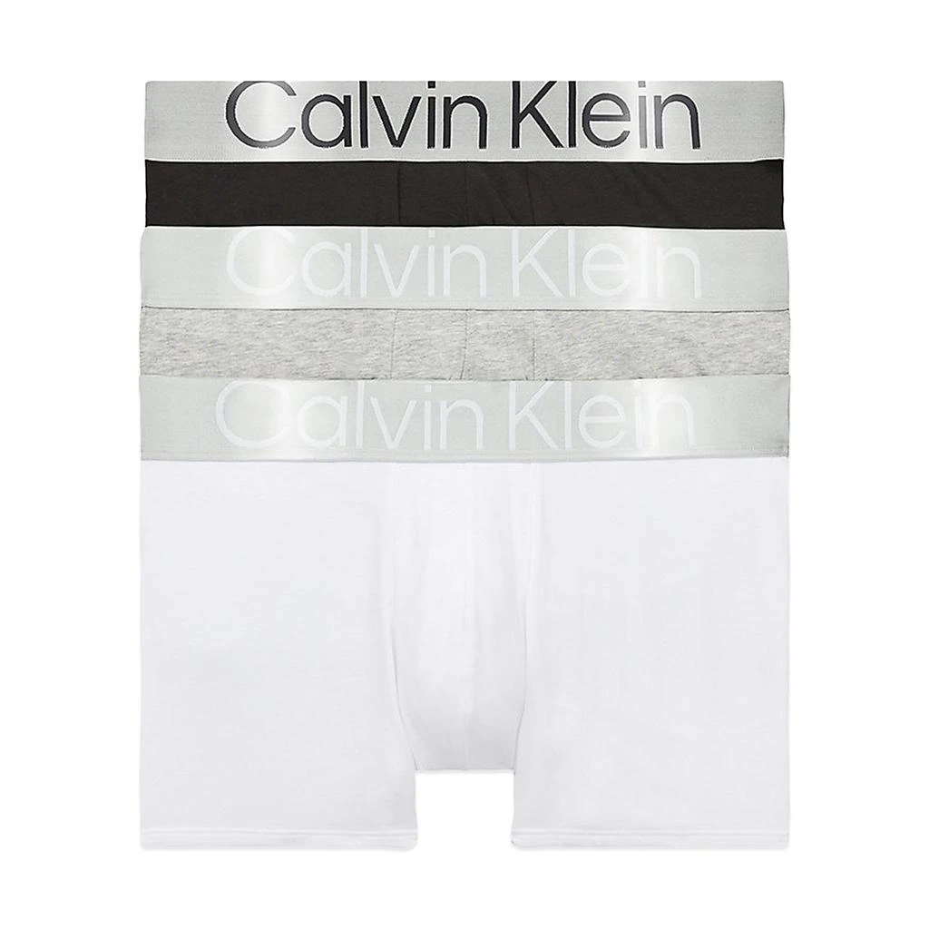 商品Calvin Klein|Calvin Klein Steel Cotton Trunks - Black/White/Grey Heather,价格¥356,第1张图片