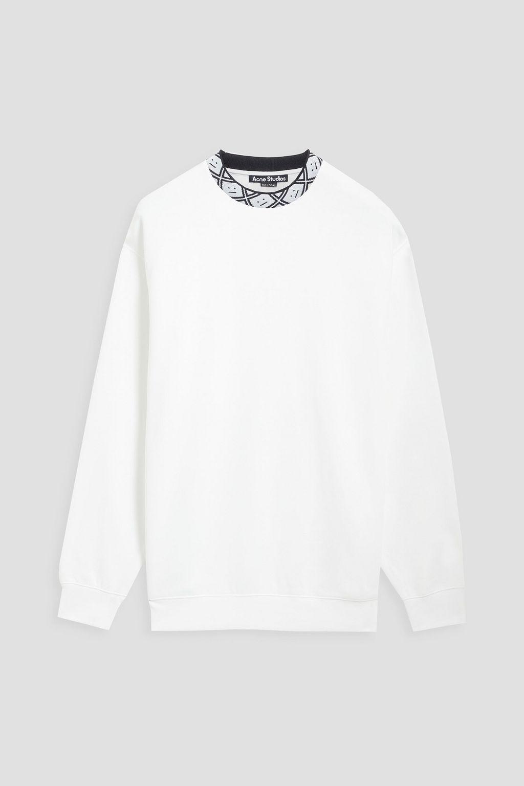 Jacquard-trimmed fleece sweatshirt商品第1张图片规格展示