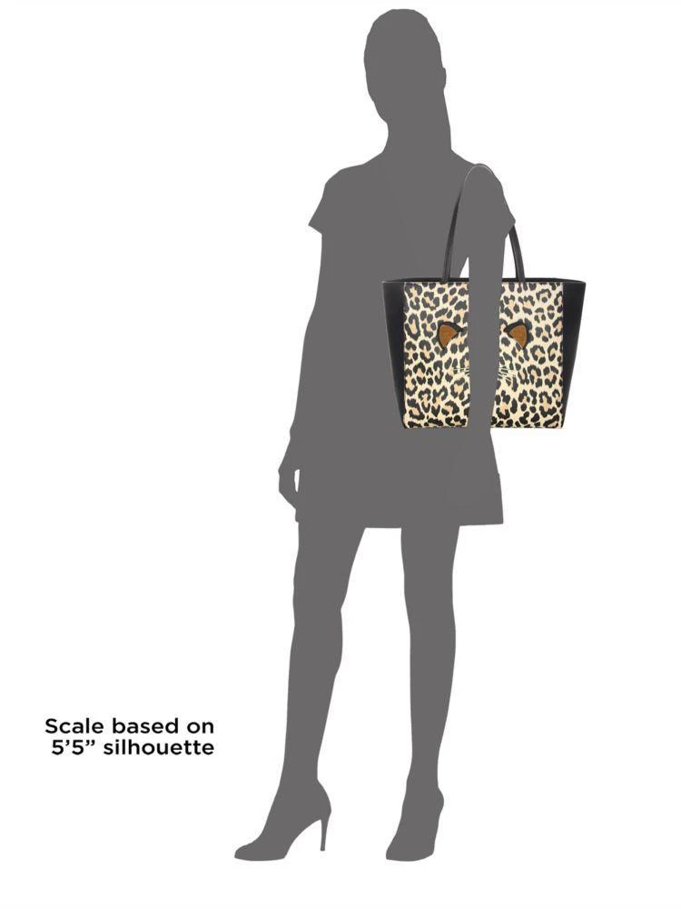 商品Kate Spade|Run Wild Leopard Hallie Tote,价格¥896,第4张图片详细描述