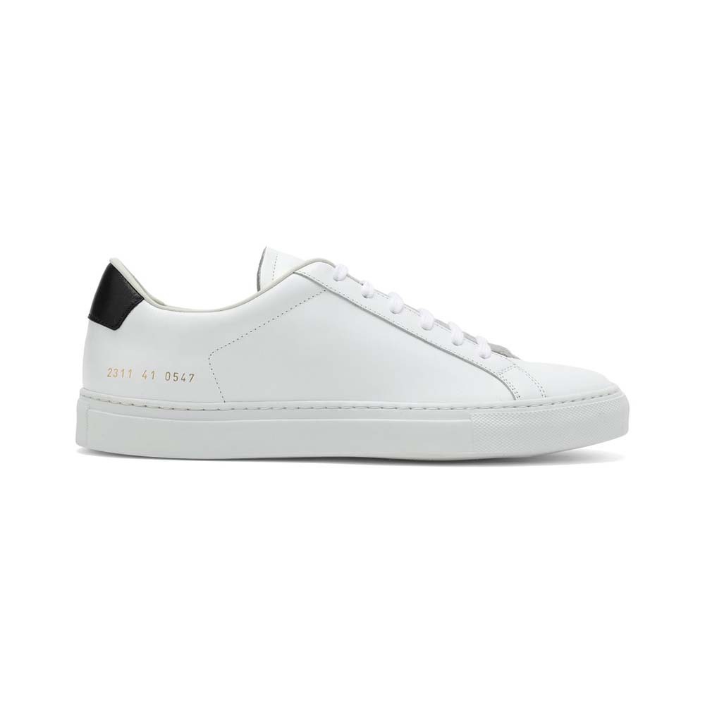 商品[国内直发] Common Projects|COMMON PROJECTS 男士白色黑尾皮革休闲运动鞋 2311-0547,价格¥1413,第1张图片