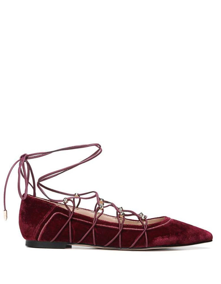 商品Sam Edelman|Rockwell Velvet Lace-Up Flats,价格¥363,第5张图片详细描述