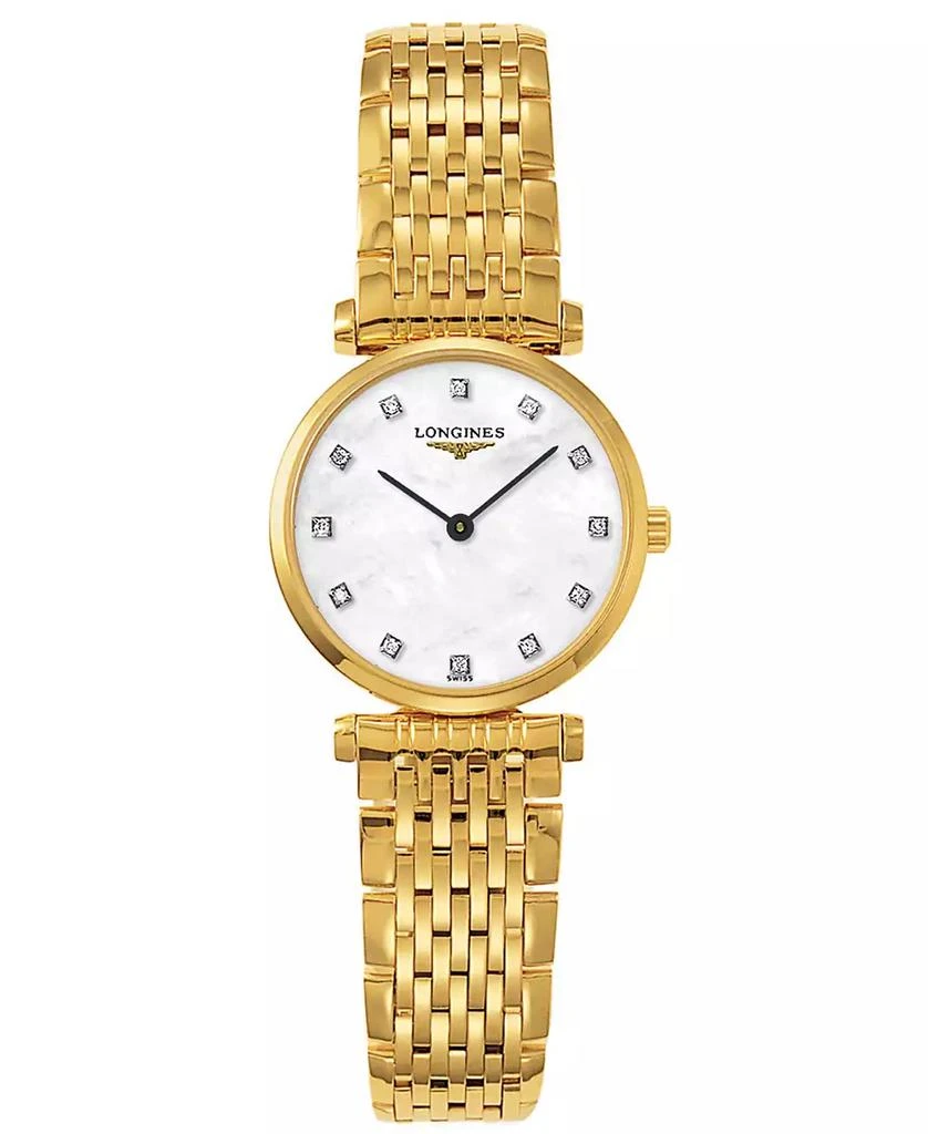 商品Longines|Women's Swiss La Grande Classique Diamond Accent Gold-Tone Stainless Steel Bracelet Watch L42092878,价格¥14191,第1张图片