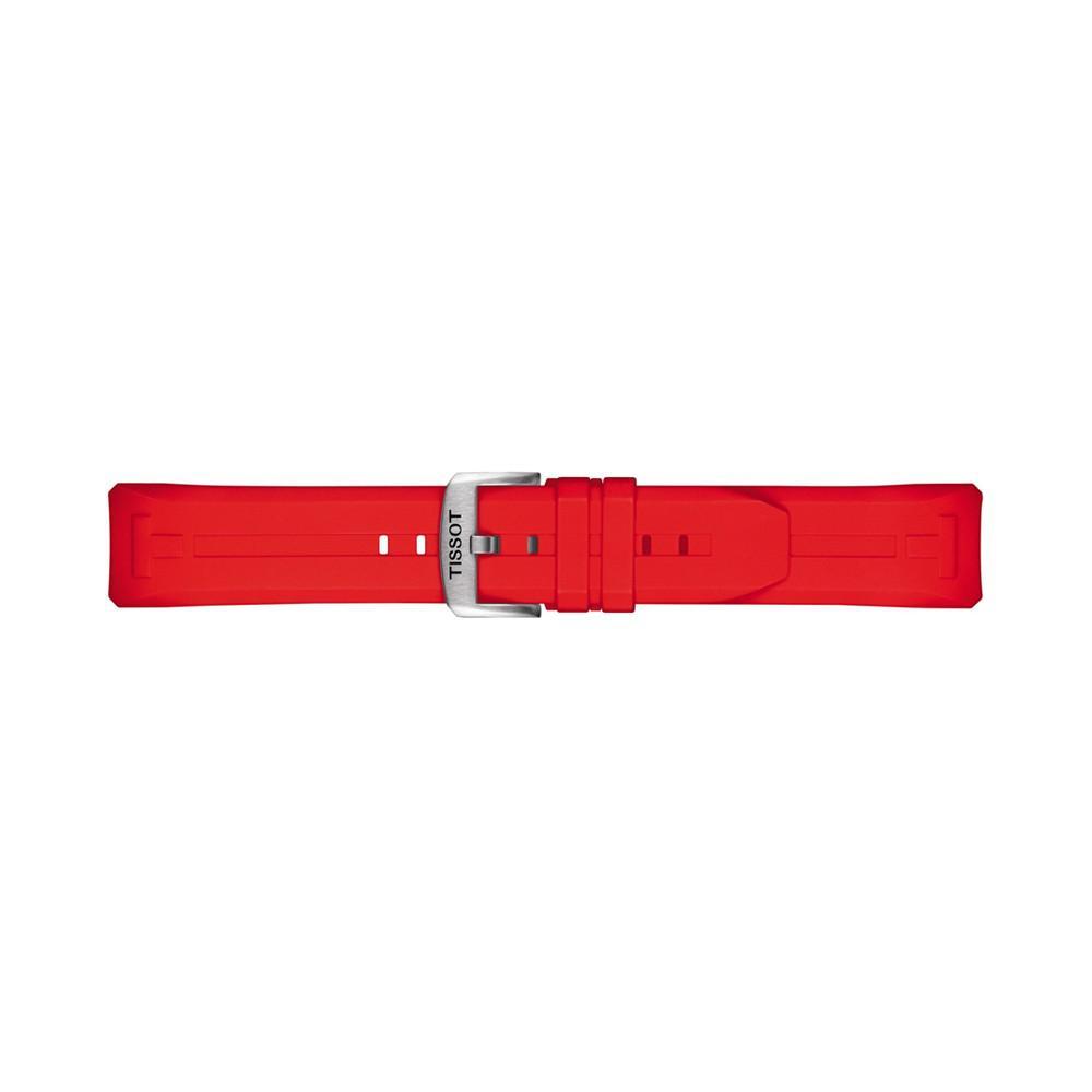 商品Tissot|Men's Swiss T-Touch Connect Solar Red Rubber Strap Smart Watch 48mm,价格¥7894,第6张图片详细描述