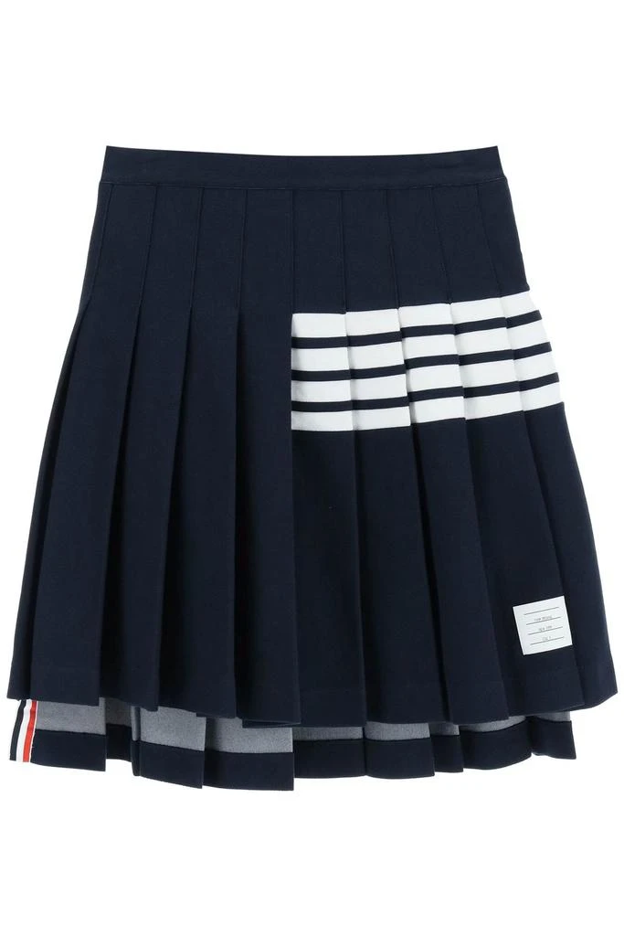 商品Thom Browne|Thom Browne Pleated 4 Bar Skirt In Cotton Piquet,价格¥8685,第1张图片