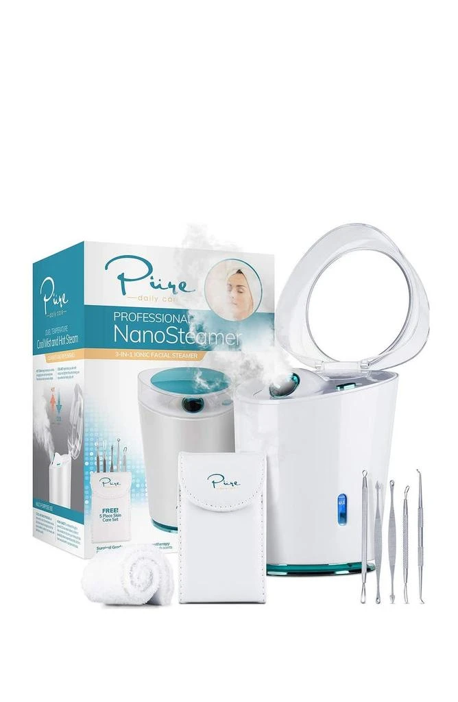 商品PURE DAILY CARE|NanoSteamer Pro 4-in-1 Nano Ionic Facial Steamer with Cool Mist & Aromatherapy,价格¥571,第1张图片