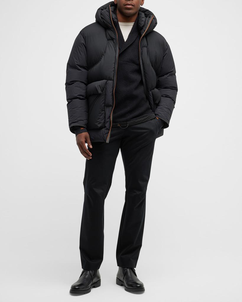 Men's Waterproof Hooded Down Ski Blouson Jacket商品第3张图片规格展示