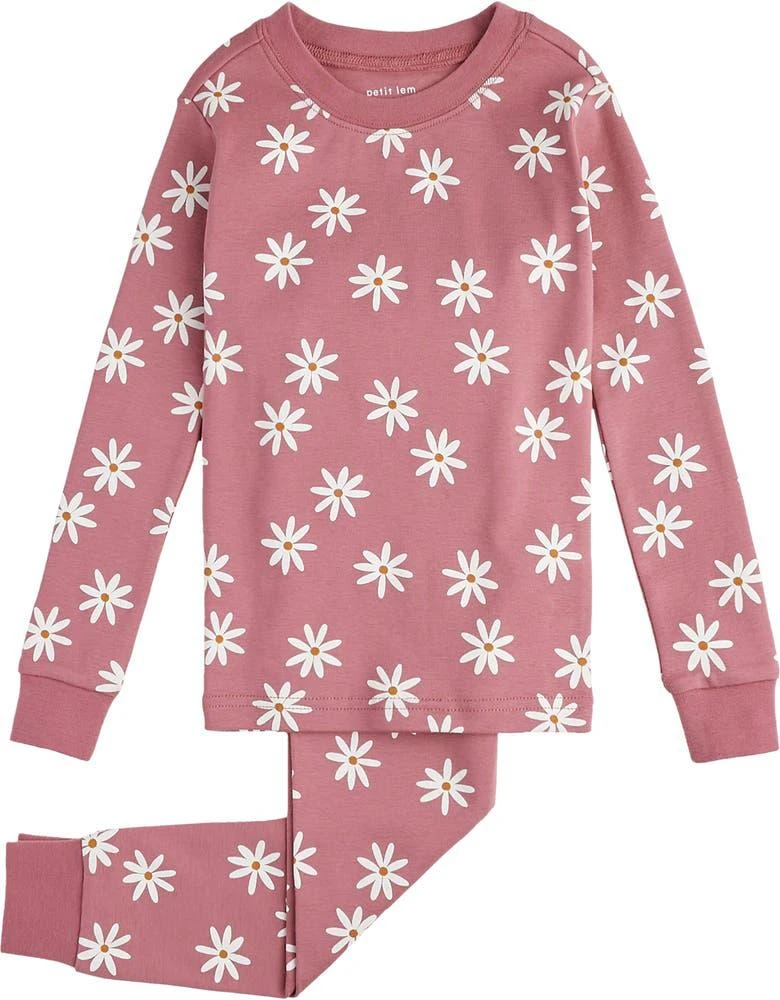 商品Petit Lem|Kids' Daisy Print Glow in the Dark Fitted Two-Piece Pajamas,价格¥316,第1张图片