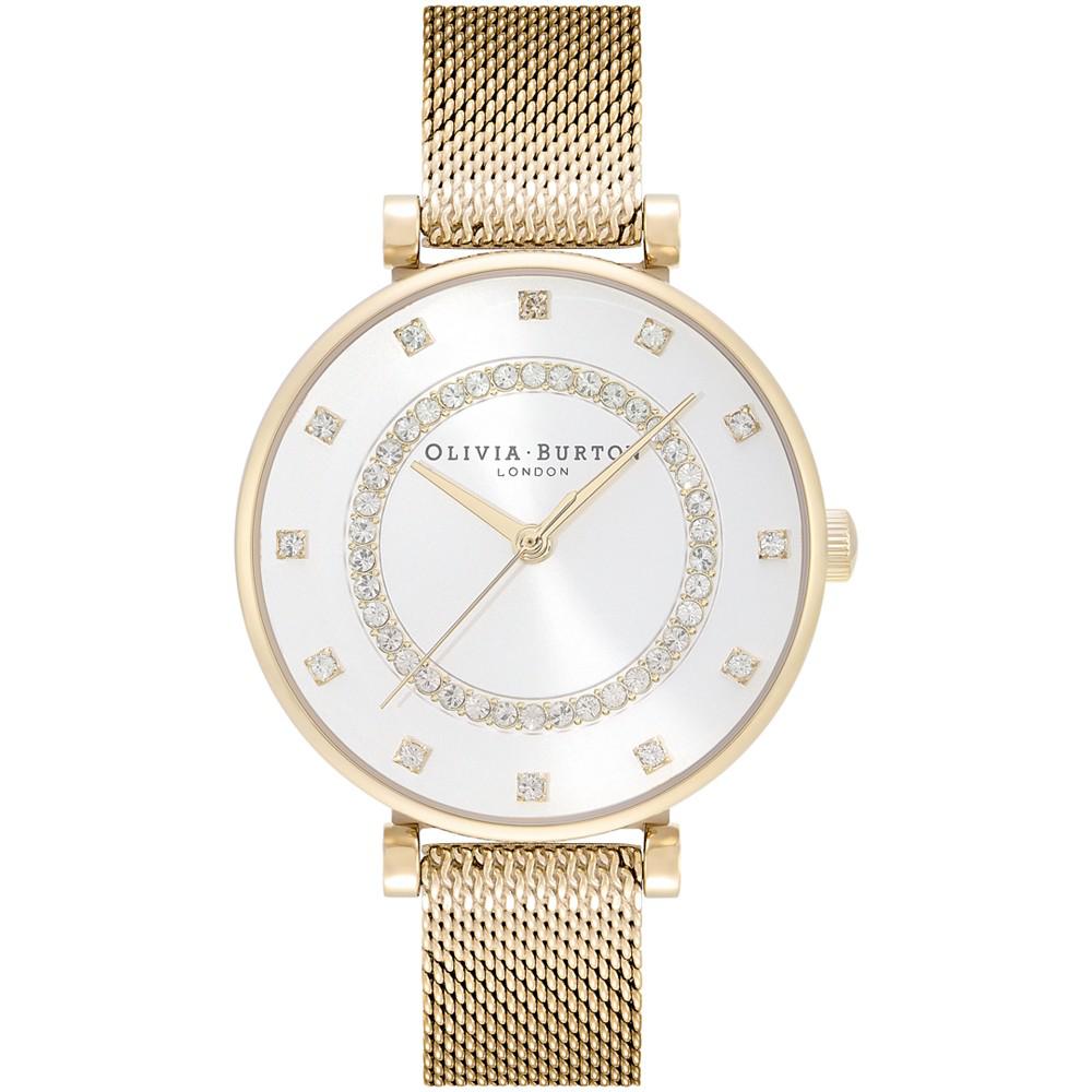 Women's T-Bar Gold-Tone Stainless Steel Mesh Bracelet Watch 32mm商品第1张图片规格展示