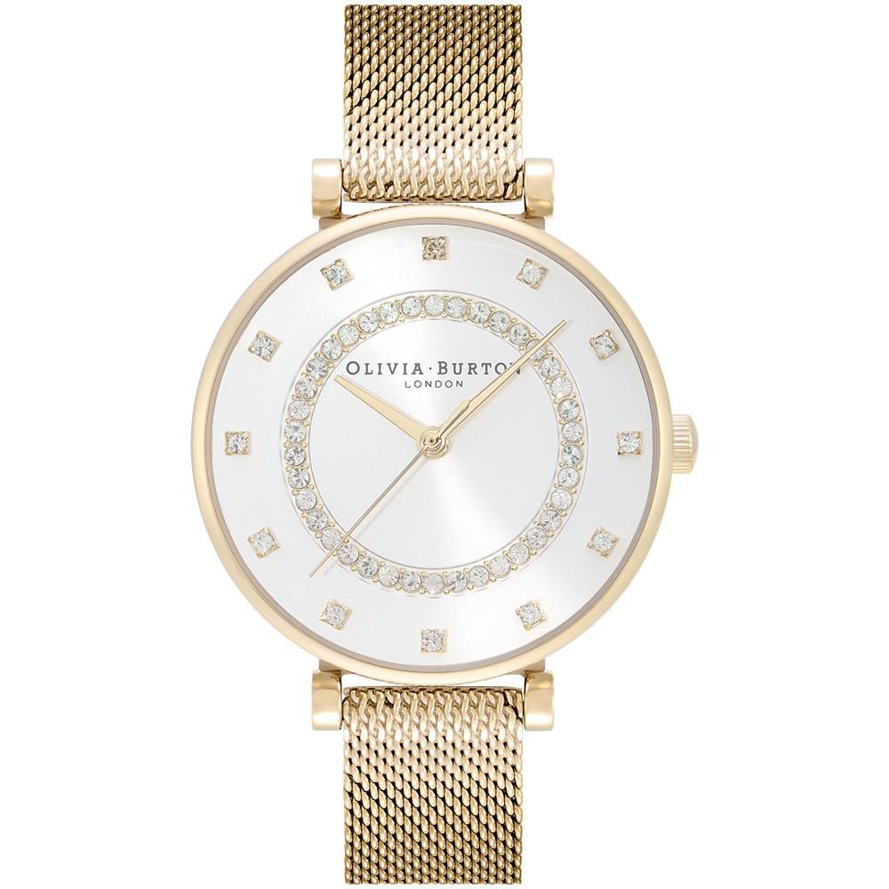 商品Olivia Burton|Women's T-Bar Gold-Tone Stainless Steel Mesh Bracelet Watch 32mm,价格¥925,第1张图片