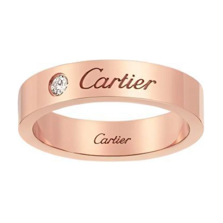 商品[国内直发] Cartier|CARTIER卡地亚 卡地亚 C de 戒指系列 C de 钻石 欧美风 18K玫瑰金 戒指 男女同款情侣款 玫瑰金,价格¥9832,第1张图片