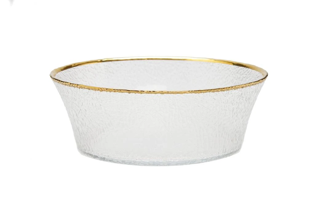 商品Classic Touch Decor|Set of 4 Pebbled Glass Dinner Plates Raised Rim with Gold Border,价格¥946,第5张图片详细描述