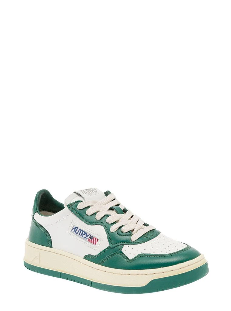 商品Autry|White and Black Low-top Sneakers in Leather Autry  Woman,价格¥1426,第2张图片详细描述
