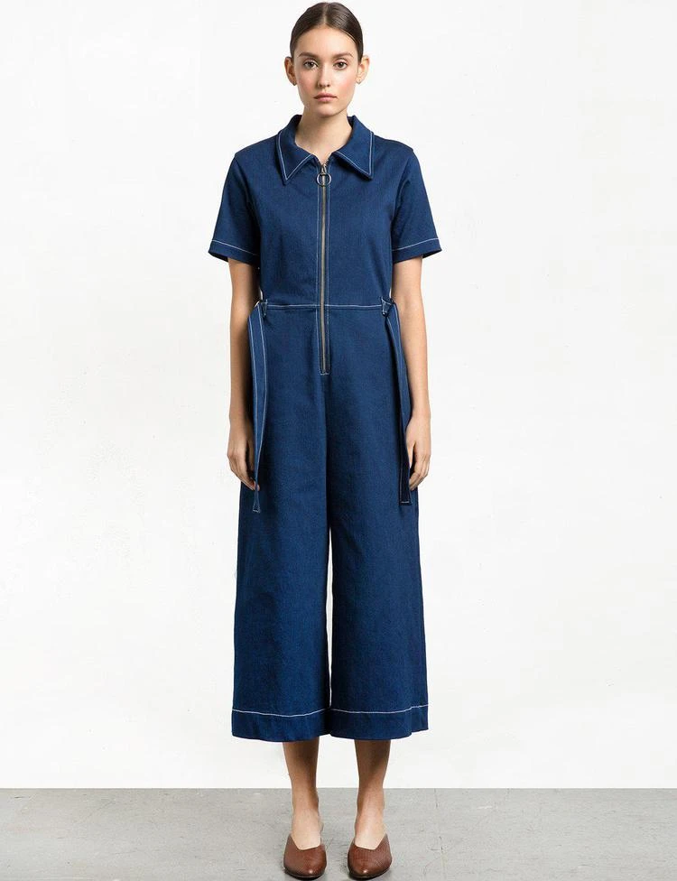 商品Pixie Market|Ring Zipper Denim Jumpsuit,价格¥750,第1张图片