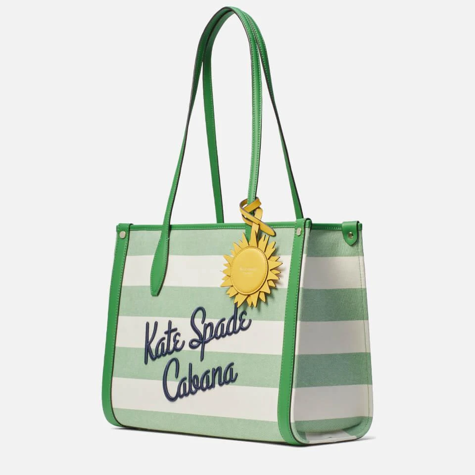 商品Kate Spade|Kate Spade New York Women's Market Cabana Canvas Medium Tote Bag - Green Multi.,价格¥1039,第4张图片详细描述