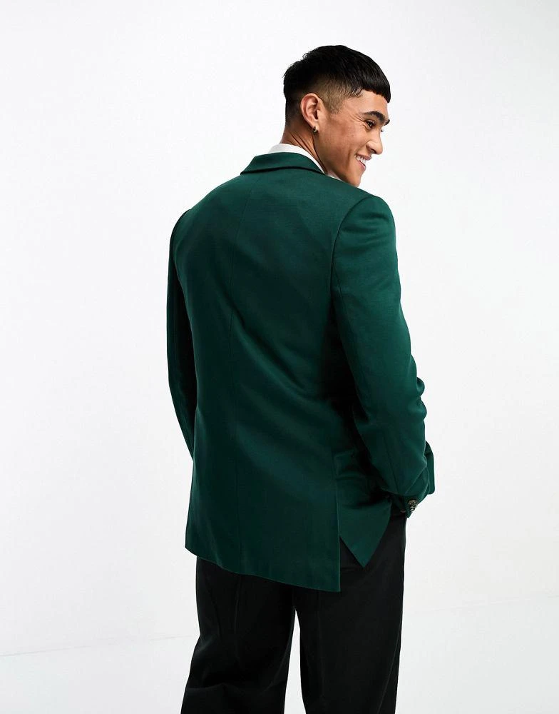 商品ASOS|ASOS DESIGN super skinny jersey blazer in forest green,价格¥272,第4张图片详细描述