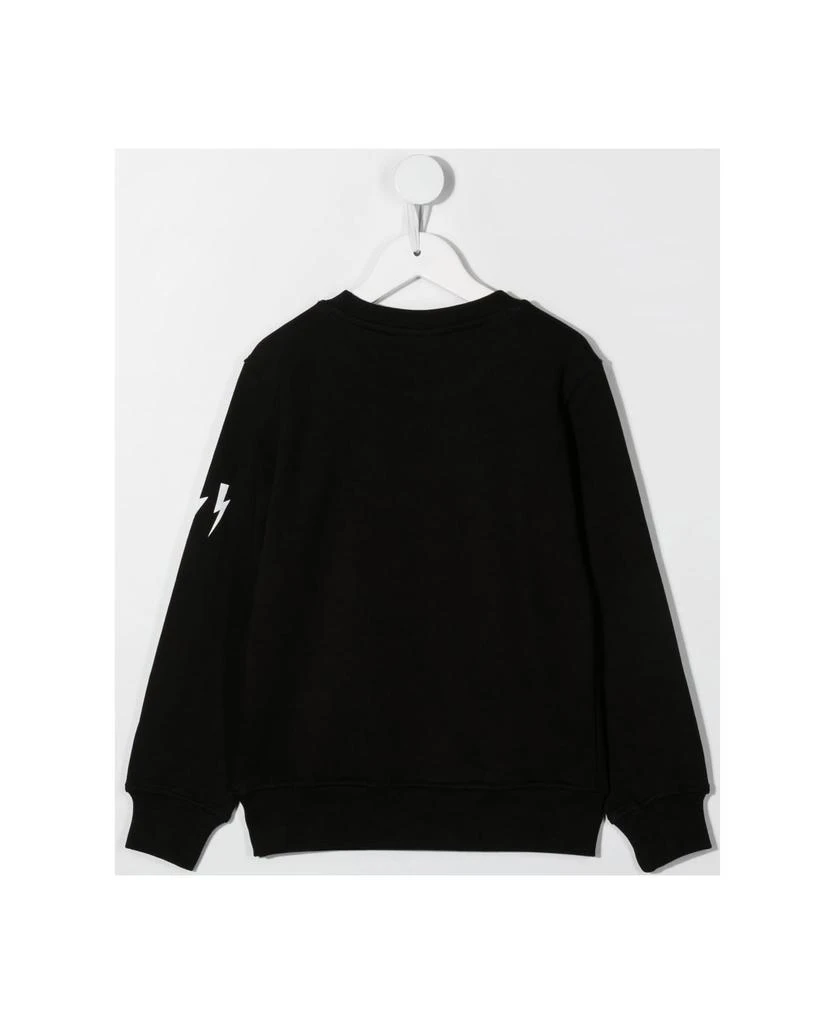 商品Neil Barrett|Kids Black Sweatshirt With White Mirror Logo Print,价格¥858,第2张图片详细描述