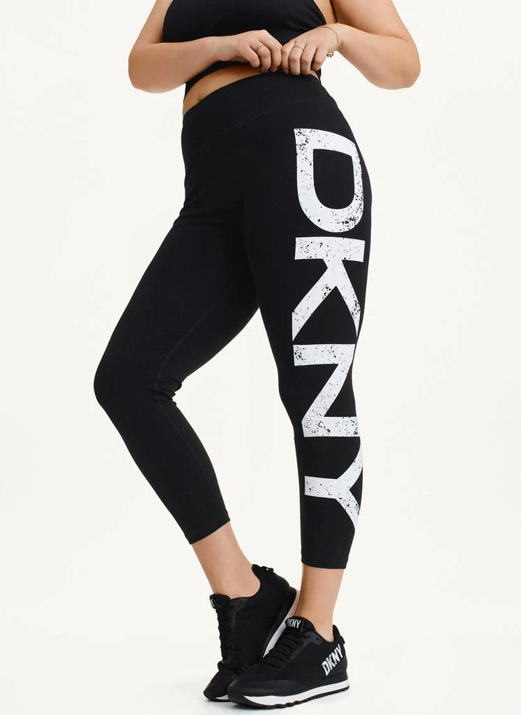 商品DKNY|Distressed Crackle Logo High Waist Legging,价格¥340,第1张图片