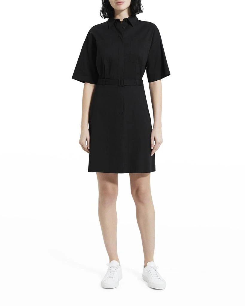 商品Theory|Eco Crunch Belted Mini Shirtdress,价格¥1176,第1张图片