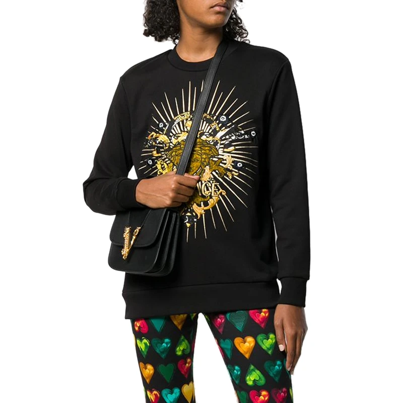 商品Versace|VERSACE 女士黑色棉质卫衣 A83922-A227994-A1008,价格¥4002,第1张图片