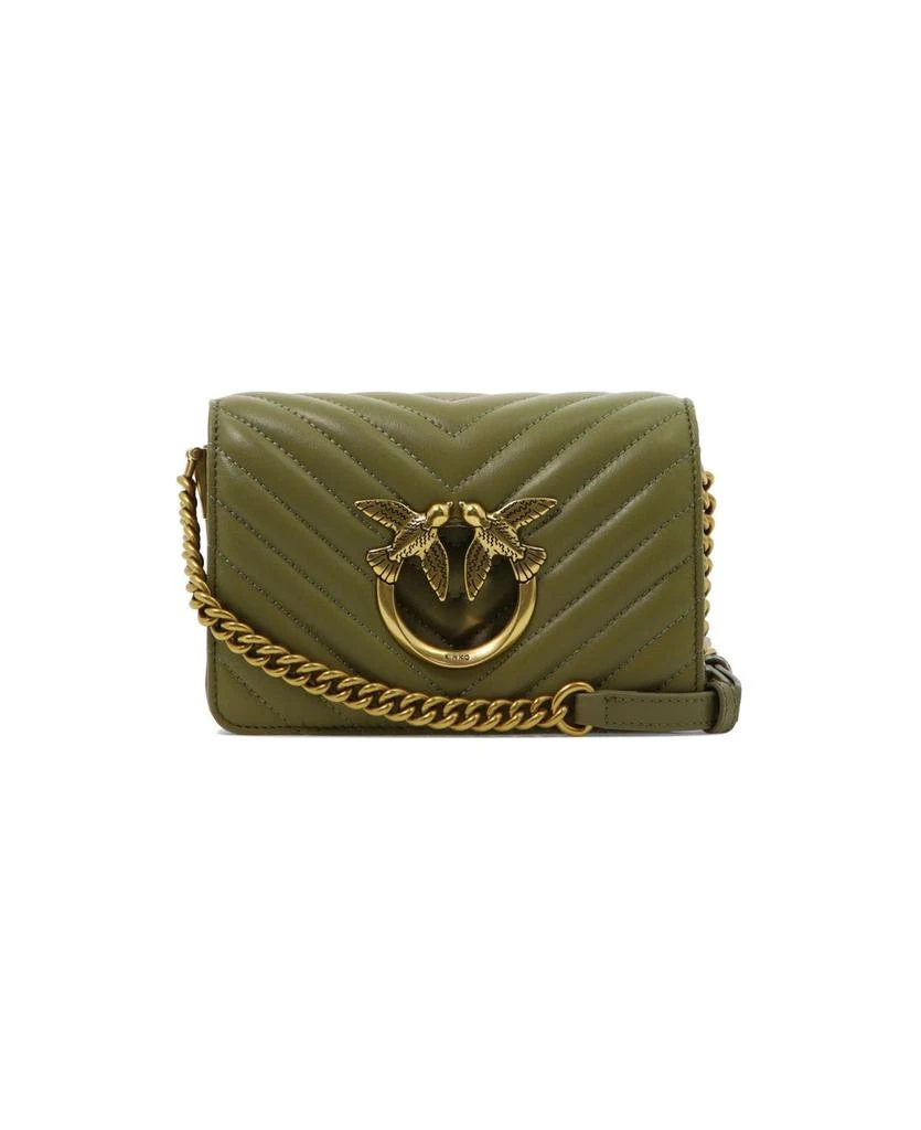 商品PINKO|Logo Plaque Quilted Shoulder Bag,价格¥2469,第1张图片