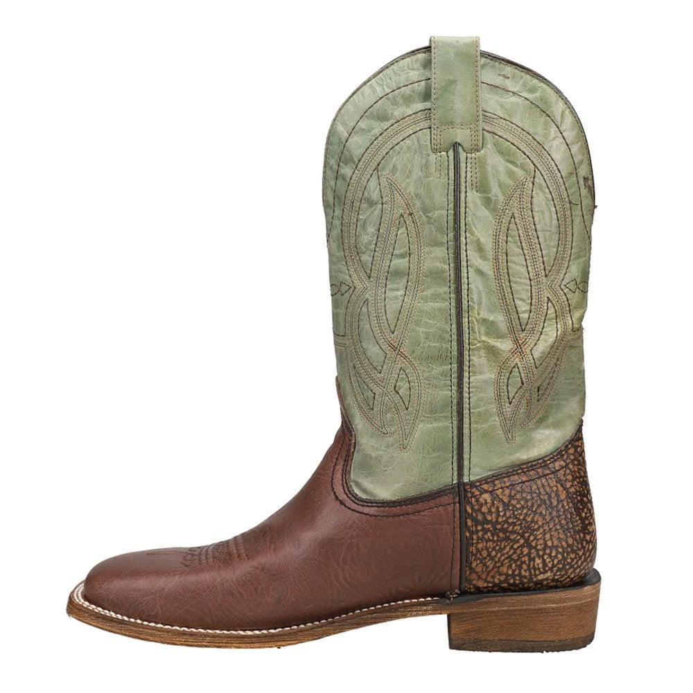 商品Corral Boots|Brown Bull Shoulder Tooled-Inlay Square Toe Cowboy Boots,价格¥1060,第3张图片详细描述