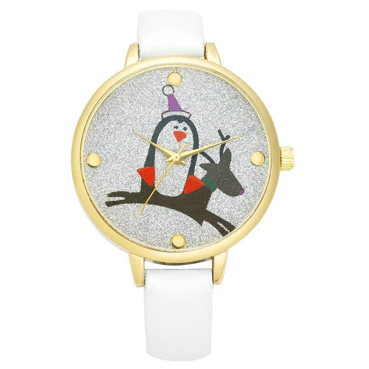 商品Charter Club|Holiday Lane Women's White Leather Strap Watch 37mm, Created for Macy's,价格¥221,第1张图片