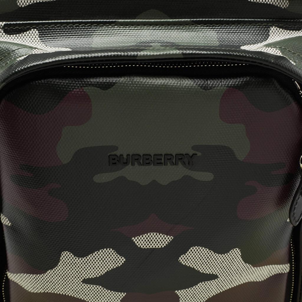 Burberry Green Camoflauge Coated Canvas and Leather Backpack商品第5张图片规格展示