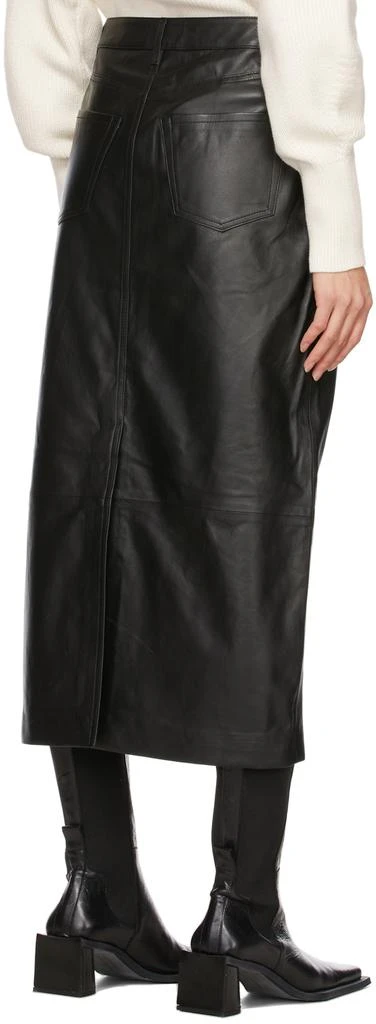 商品FRAME|Black Leather Midi Skirt,价格¥2086,第3张图片详细描述