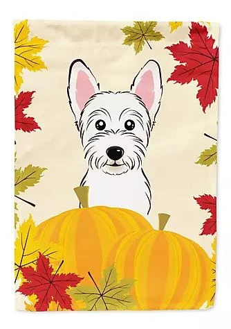 商品Caroline's Treasures|Treasures 11 X 15 1 2 In. Polyester Westie Thanksgiving Garden Flag 2 Sided 2 Ply,价格¥134,第1张图片
