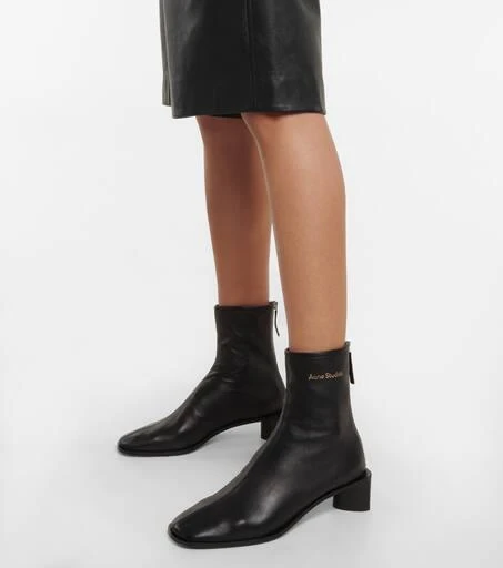 商品Acne Studios|Logo leather ankle boots,价格¥3328,第4张图片详细描述