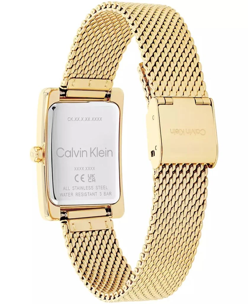 商品Calvin Klein|Women's Two Hand Gold-Tone Stainless Steel Mesh Bracelet Watch 22.5mm,价格¥1273,第3张图片详细描述