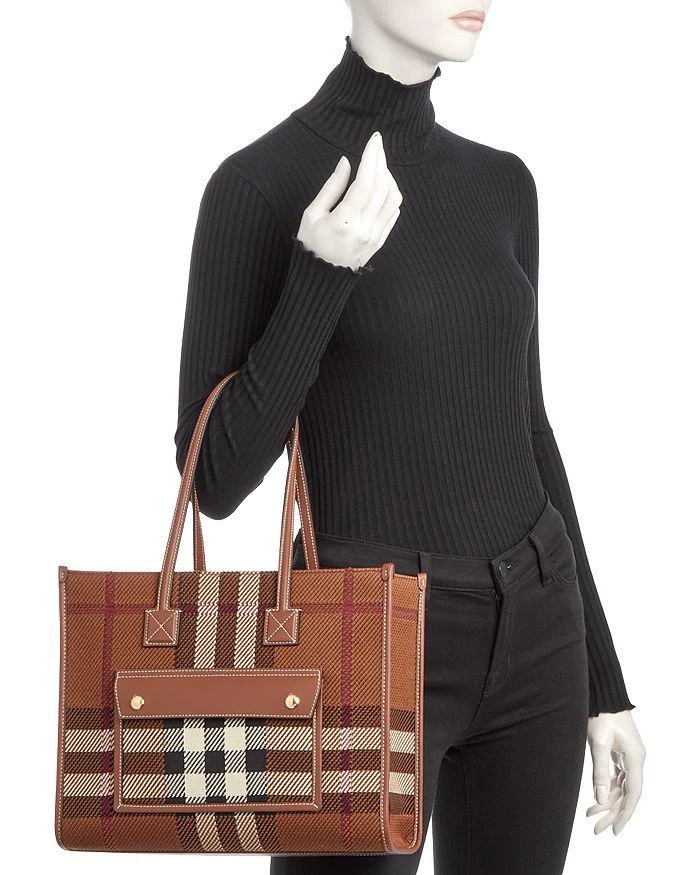 商品Burberry|Freya Woven Vintage Check Tote,价格¥13081,第2张图片详细描述