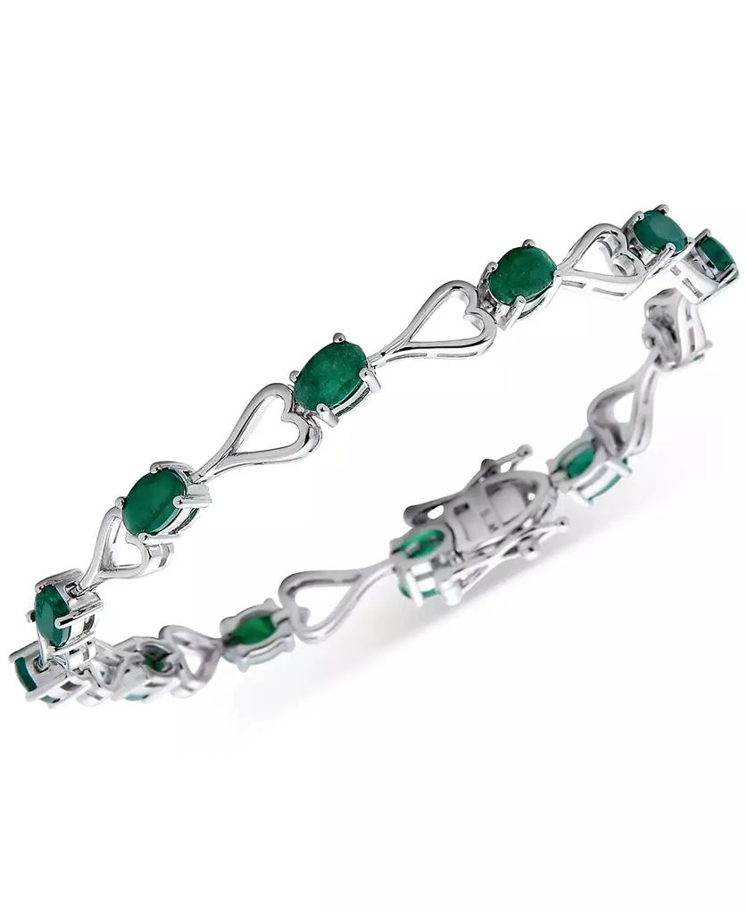 商品Macy's|Ruby Heart Link Bracelet (6 ct. t.w.) in Sterling Silver (Also in Emerald, Tanzanite & Sapphire),价格¥4308,第1张图片