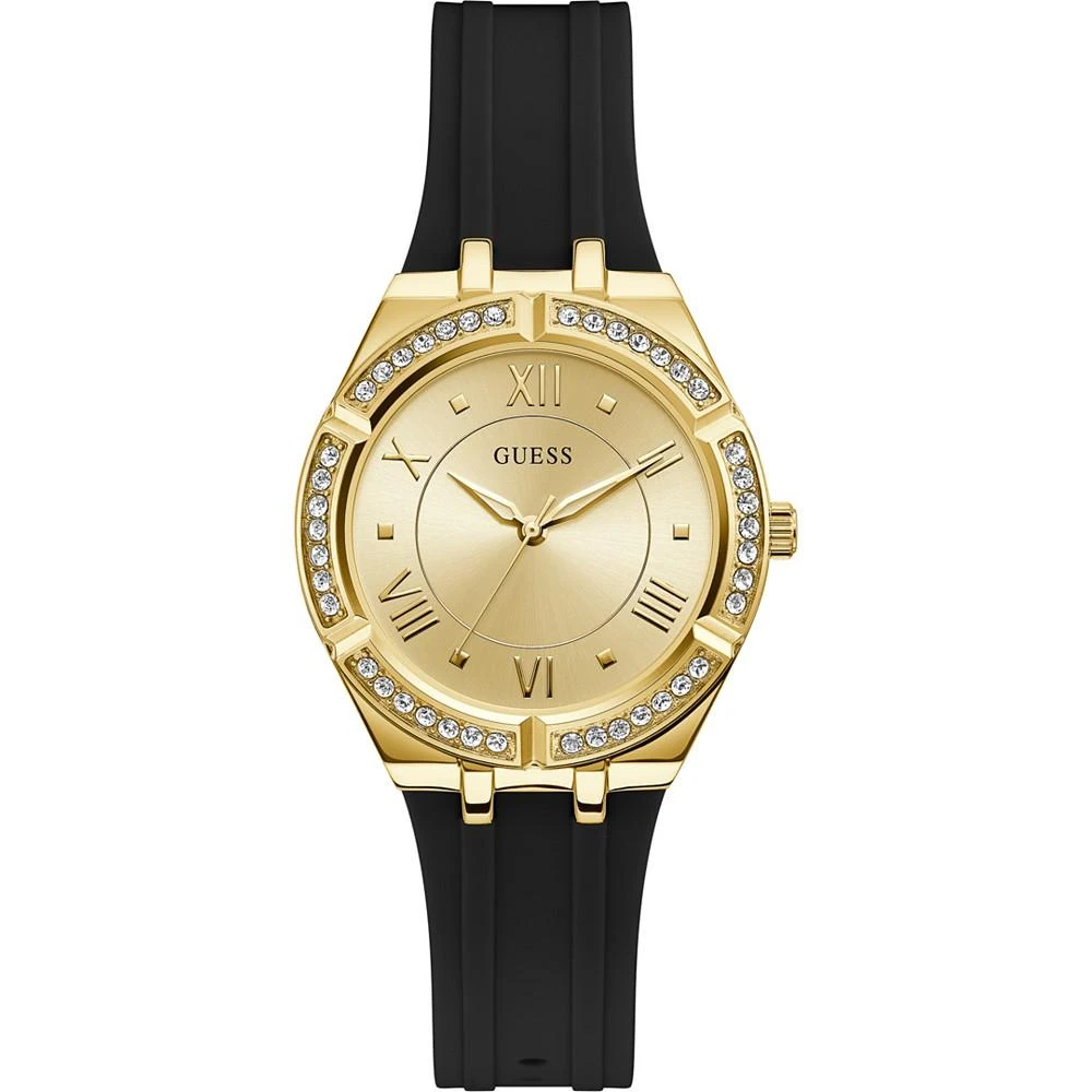 商品GUESS|Women's Black Silicone Strap Watch 36mm,价格¥533,第1张图片